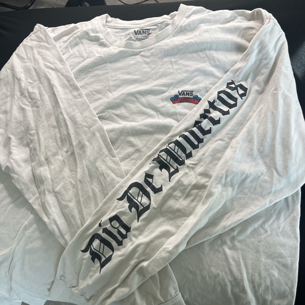 White long sleeve vans shirt